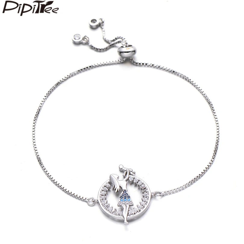 Pipitree Copper Cubic Zirconia Figure Mother and Baby Charm Bracelet Femme Birthday Gift Adjustable Chain Bracelets for Women
Pipitree Copper Cubic Zirconia Figure Mother and Baby Charm Bracelet Femme Birthday Gift Adjustable Chain Bracelets for Women