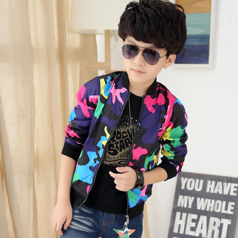 Children's Coat Spring Autumn New Pattern Camouflage Jacket Child Leisure Long Sleeve Cardigan |
