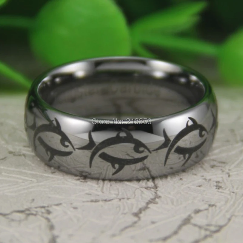 Cheap Price Free Shipping USA Canada Hot Selling 8MM Silver Dome Maori Whale Tribal Fish New Men's Fashion Tungsten Wedding Ring
Cheap Price Free Shipping USA Canada Hot Selling 8MM Silver Dome Maori Whale Tribal Fish New Men's Fashion Tungsten Wedding Ring