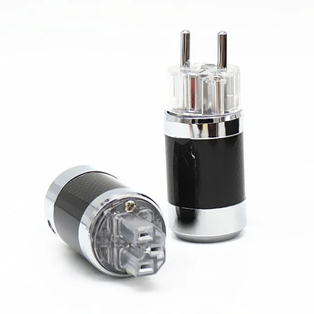 1pair High Quality Hi-End EU Schuko Rhodium Plated Carbon Fiber AC Power Plug Connector extension adapter EU AU US power plug
1pair High Quality Hi-End EU Schuko Rhodium Plated Carbon Fiber AC Power Plug Connector extension adapter EU AU US power plug