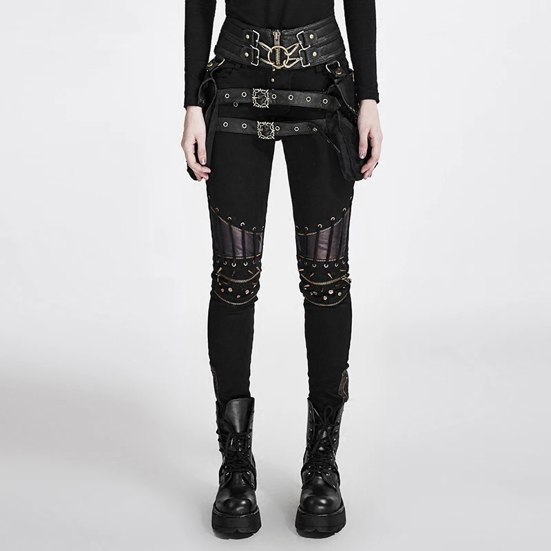 2017 Spring Steam Punk Women Pu Leather Stitching Trousers Rock Metal Rivets Fashion Slim Long Pants 
2017 Spring Steam Punk Women Pu Leather Stitching Trousers Rock Metal Rivets Fashion Slim Long Pants