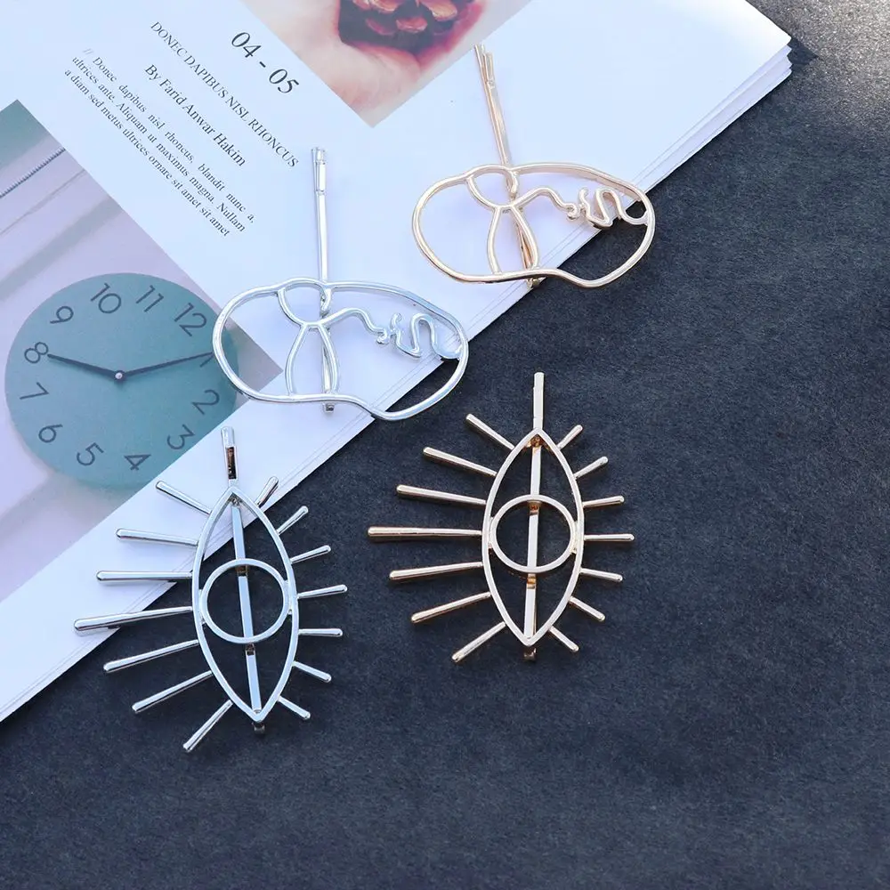 Korean New Artsy Chic Alloy Gold Silver Big Evil Eye Face Statement Bobby Pin Brief Hair Pin For Women Femme Bijoux Hair Jewelry
Korean New Artsy Chic Alloy Gold Silver Big Evil Eye Face Statement Bobby Pin Brief Hair Pin For Women Femme Bijoux Hair Jewelry