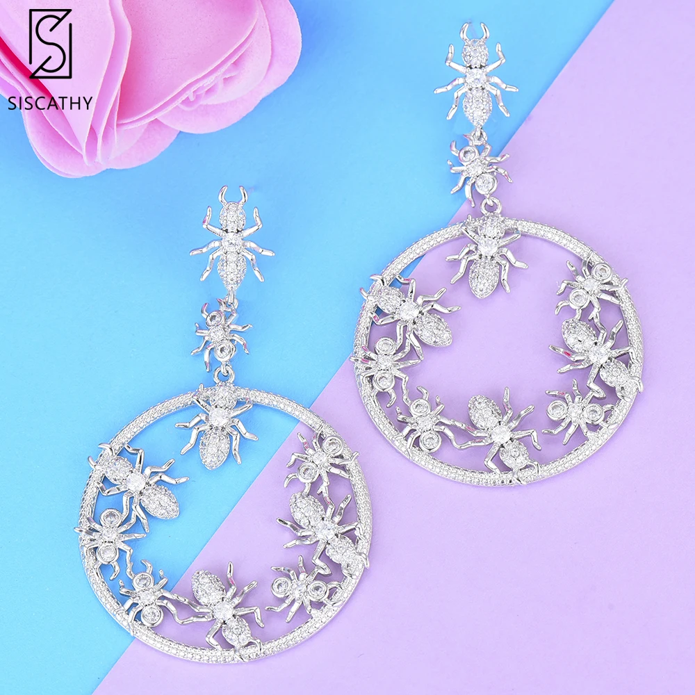 SisCathy Unique Earrings Big Original Insect Pendant Sterling Silver Earrings Women Dubai Bridal Cubic Zirconia Fashion Jewelry
SisCathy Unique Earrings Big Original Insect Pendant Sterling Silver Earrings Women Dubai Bridal Cubic Zirconia Fashion Jewelry