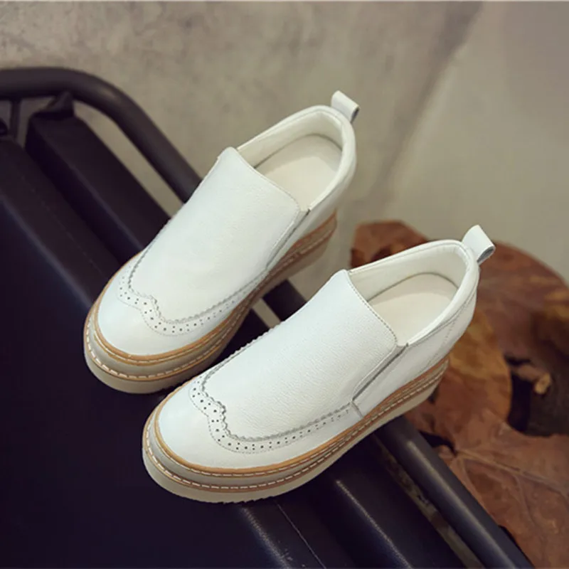 Flat Shoes Women 2019 Spring Autumn Genuine Leather Platform Shoes Woman Loafers Women's Slip On Shoe White Shoe For Woman
Flat Shoes Women 2019 Spring Autumn Genuine Leather Platform Shoes Woman Loafers Women's Slip On Shoe White Shoe For Woman