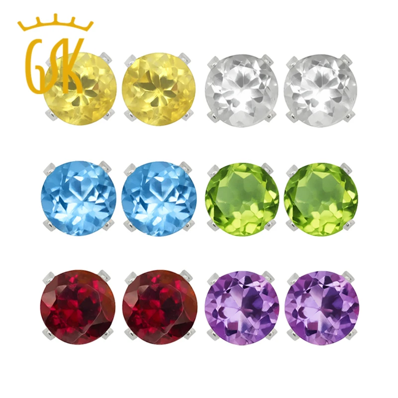 GemStoneKing 4mm Amethyst Topaz Garnet Citrine Peridot Stud Earrings Set 925 Sterling Silver Jewelry For Women
GemStoneKing 4mm Amethyst Topaz Garnet Citrine Peridot Stud Earrings Set 925 Sterling Silver Jewelry For Women