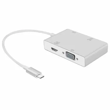 4 in 1 USB-C Type C to HDMI DVI 4K VGA Multilport Adaptor Converter with USB 3.0 for Computer Monitor Projector
4 in 1 USB-C Type C to HDMI DVI 4K VGA Multilport Adaptor Converter with USB 3.0 for Computer Monitor Projector