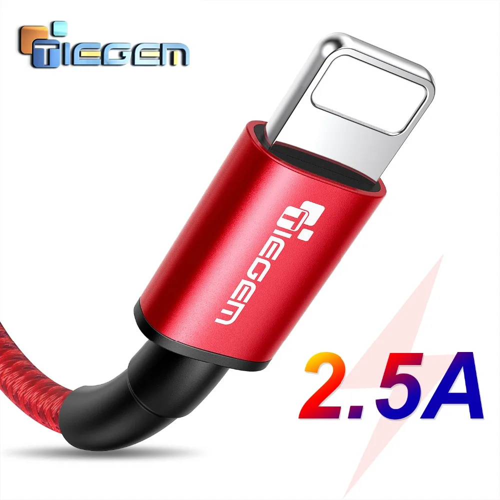 Usb кабель TIEGEM для iphone быстрой зарядки Xs max Xr X 8 7 6 plus 6s 5 s ipad mini мобильный телефон