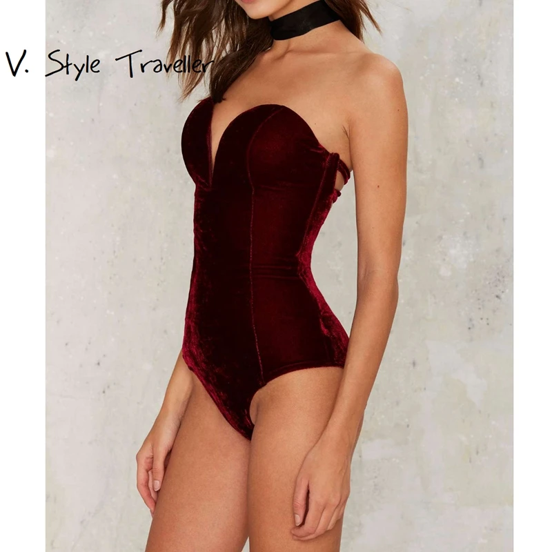 Retro Wine Sexy Bodysuit Women V Neck Bustier Lace Up Blouse Playsuit Velour Jumpsuit feminino vestido Top Black Velvet Romper
Retro Wine Sexy Bodysuit Women V Neck Bustier Lace Up Blouse Playsuit Velour Jumpsuit feminino vestido Top Black Velvet Romper