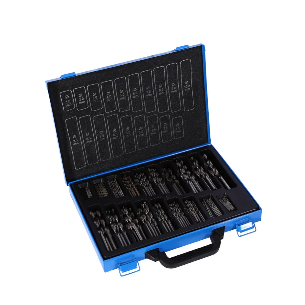 170Pcs/sets HSS Engineering Twist Drill Set 1 - 10mm Accuracy 4241 High Speed Steel Drill Bit With Case
170Pcs/sets HSS Engineering Twist Drill Set 1 - 10mm Accuracy 4241 High Speed Steel Drill Bit With Case