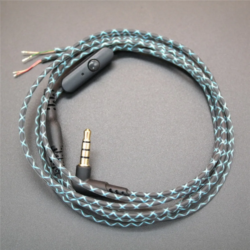 DIY Earphone Audio Cable Snakeskin wire Semi-finished serpentine cables with Mic for mobile phone(3)