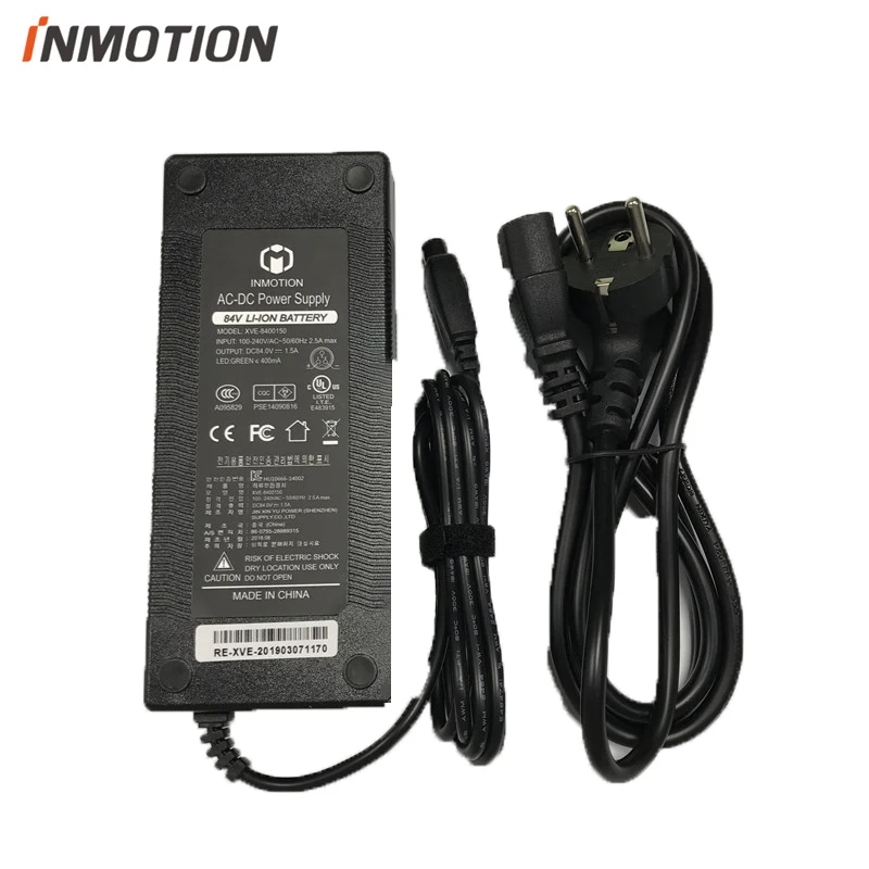 Оригинальное зарядное устройство, блок питания для INMOTION V8, самобалансирующийся скутер, Одноколесный велосипед, электрический скейтборд, 84 в, литий-ионный аккумулятор, зарядное устройство, детали
Оригинальное зарядное устройство, блок питания для INMOTION V8, самобалансирующийся скутер, Одноколесный велосипед, электрический скейтборд, 84 в, литий-ионный аккумулятор, зарядное устройство, детали