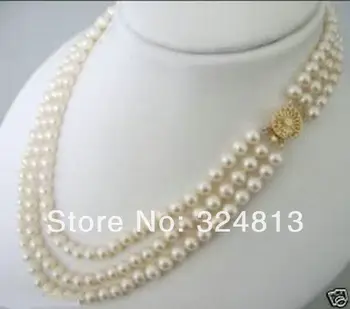 Free shipping@@@@@ 3rows 7-8MM white salt water pearl necklace 18'' &aa **A good
Free shipping@@@@@ 3rows 7-8MM white salt water pearl necklace 18'' &aa **A good