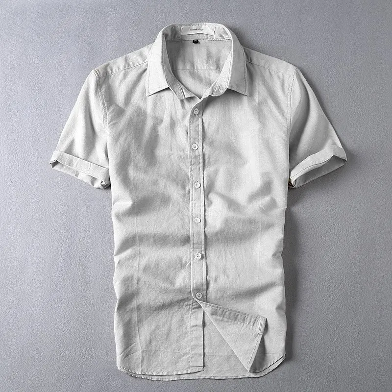 Pure White Mens Casual Linen Shirt Short Sleeve Turn-down Collar Solid Color Clothing Breathable Shirts Hemp Clothes 6011
Pure White Mens Casual Linen Shirt Short Sleeve Turn-down Collar Solid Color Clothing Breathable Shirts Hemp Clothes 6011