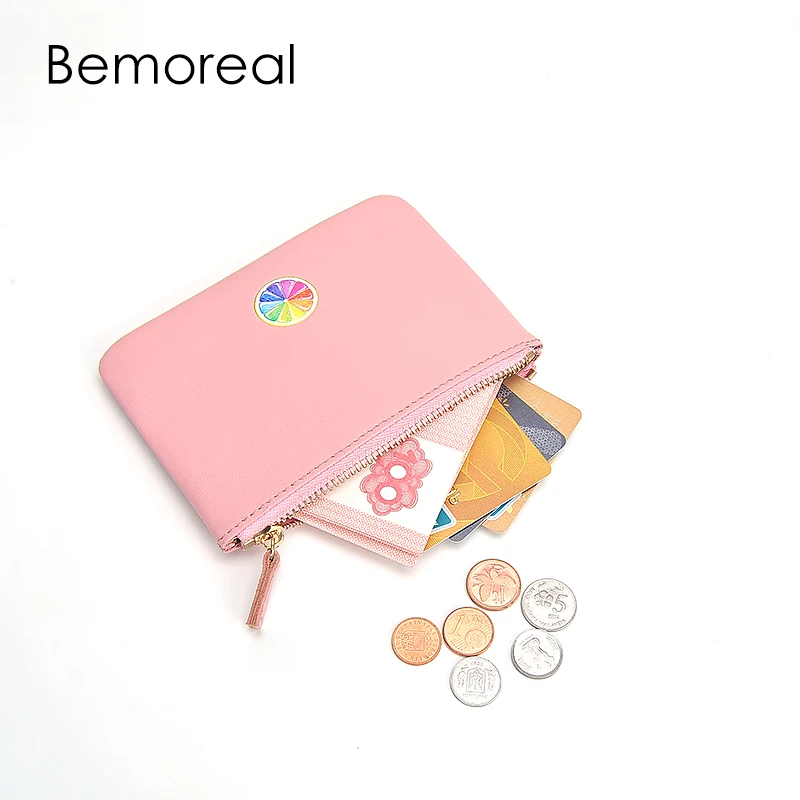 Небольшой кошелек Bemoreal из овечьей кожи женский оранжевый держатель для карт