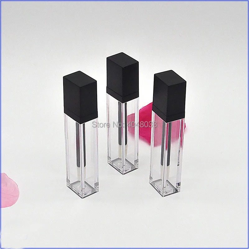 Empty Clear Lip Gloss Tubes Lip Balm Plastic Cosmetic Compact DIY 7ml Lip Glaze Tubes with Brush Transparent Refillable Bottles (5)