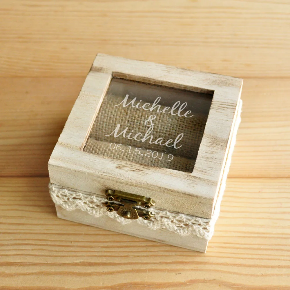 Custom Ring Bearer Box, Personalized Wedding Ring Box, Wooden Ring Holder, Rustic Wedding Customized Names & Date Wedding Gift
Custom Ring Bearer Box, Personalized Wedding Ring Box, Wooden Ring Holder, Rustic Wedding Customized Names & Date Wedding Gift