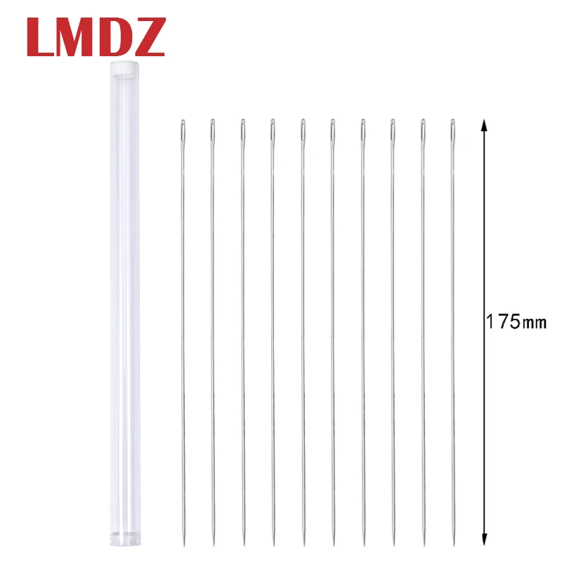 

LMDZ 10Pcs 175mm Big Size Large Long Steel Needle Big Holes Sewing Needle Home Hand Sewing Tools Long Needle With Needle Bottle