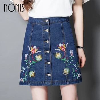 Nonis 2017 lolita blue skirts summer high waist denim skirts women A-line mini floral jeans skirt sexy plus size embroidery
Nonis 2017 lolita blue skirts summer high waist denim skirts women A-line mini floral jeans skirt sexy plus size embroidery
