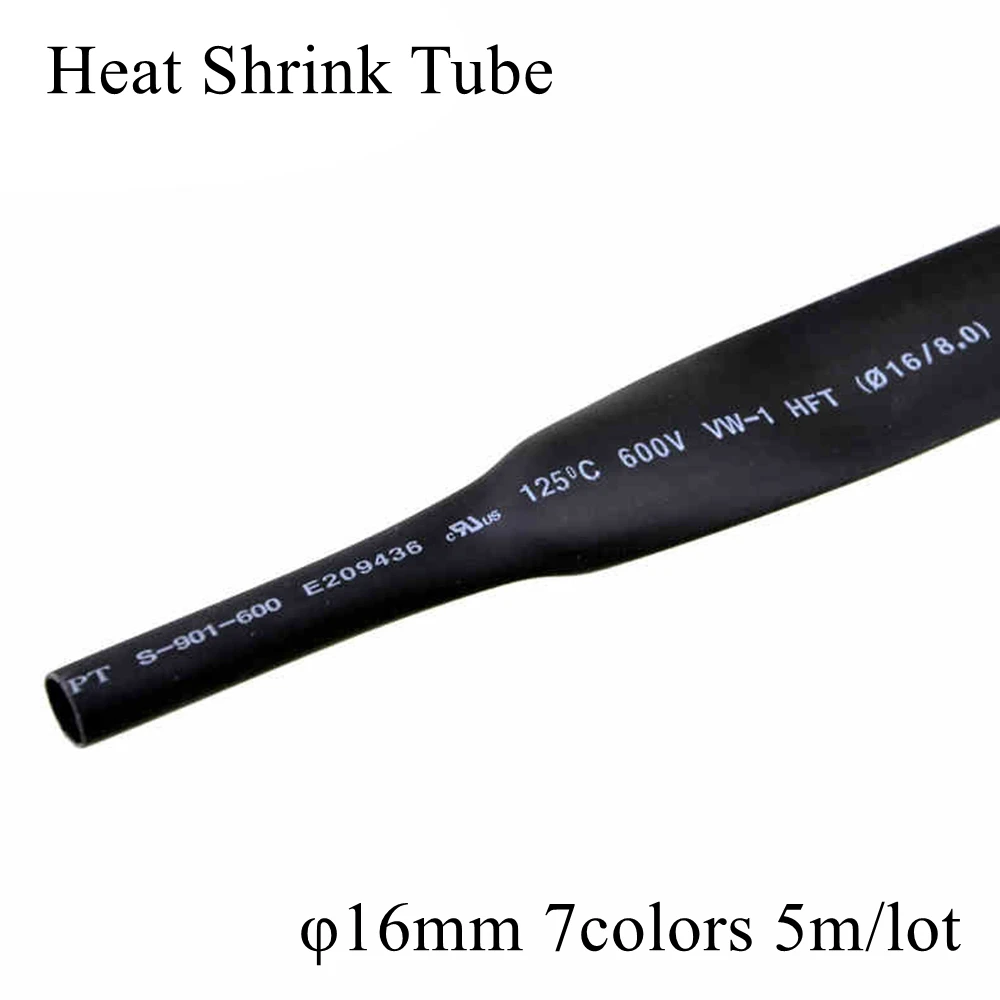 5M 16mm Black Red Clear Transparent Yellow Blue Green White Polyolefin Quick Heat Shrink Tubing Tube Wire Cable Sleeve Tape Wrap
5M 16mm Black Red Clear Transparent Yellow Blue Green White Polyolefin Quick Heat Shrink Tubing Tube Wire Cable Sleeve Tape Wrap