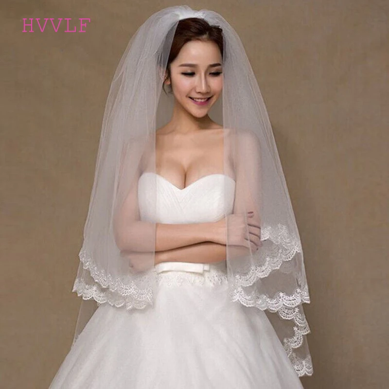 Voile Mariage White Ivory Tulle Short Wedding Veils Lace Edge Bridal Veil With Comb Wedding Accessories
Voile Mariage White Ivory Tulle Short Wedding Veils Lace Edge Bridal Veil With Comb Wedding Accessories