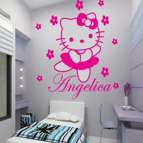 Custom Name Hello Kitty Vinyl Wall Art Wall Stickers For Girls Rooms Decor Wall Stickers Size 45*60CM adesivo de parede D84
Custom Name Hello Kitty Vinyl Wall Art Wall Stickers For Girls Rooms Decor Wall Stickers Size 45*60CM adesivo de parede D84