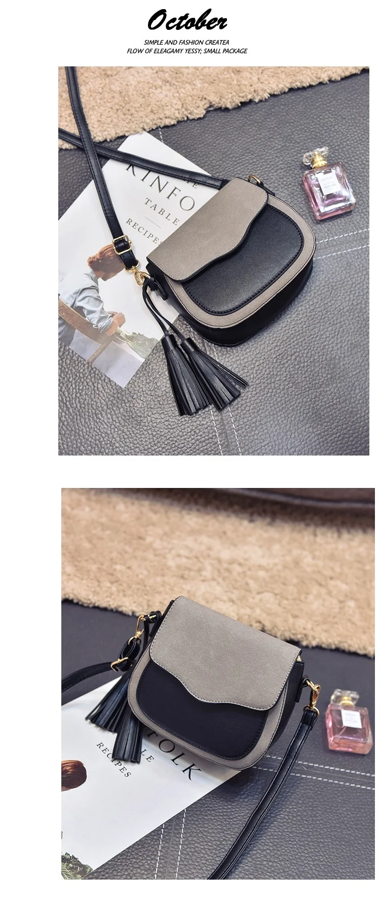 Free shipping, 2018 new trend women handbags, retro simple flap, fashion shoulder bag, tassel ornaments woman messenger bag. 33