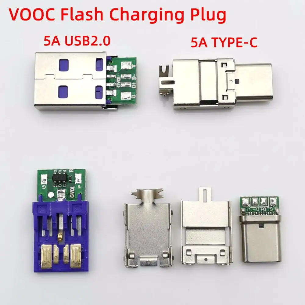 5A High Current Universal Type-c Mal Plug VOOC Flash Connector FOR OPPO Data Line DIY Charging Plug Fittings Connection Adapter
5A High Current Universal Type-c Mal Plug VOOC Flash Connector FOR OPPO Data Line DIY Charging Plug Fittings Connection Adapter