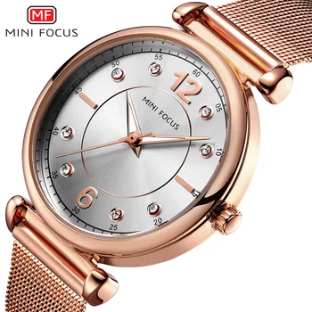 MINI FOCUS New Hot Lady Fashion Rose Gold Watch Waterproof Metal Mesh Belt With Diamond Luminous Watch Gifts for Women
MINI FOCUS New Hot Lady Fashion Rose Gold Watch Waterproof Metal Mesh Belt With Diamond Luminous Watch Gifts for Women