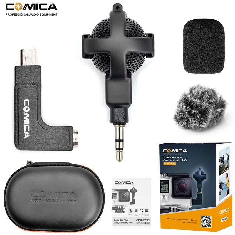 Comica CVM-VG05 Stereo Ball-Shaped Microphone for GoPro Hero4, 4+,Hero3+, Hero3 Action Cameras Accessories
Comica CVM-VG05 Stereo Ball-Shaped Microphone for GoPro Hero4, 4+,Hero3+, Hero3 Action Cameras Accessories