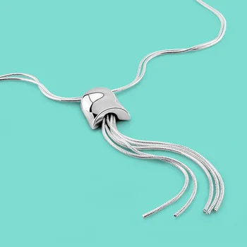Noble Lady 925 Sterling Silver Necklace Tassel Pendant Solid Silver Snake Necklace Party Accessories Anniversary Gift bijoux
Noble Lady 925 Sterling Silver Necklace Tassel Pendant Solid Silver Snake Necklace Party Accessories Anniversary Gift bijoux