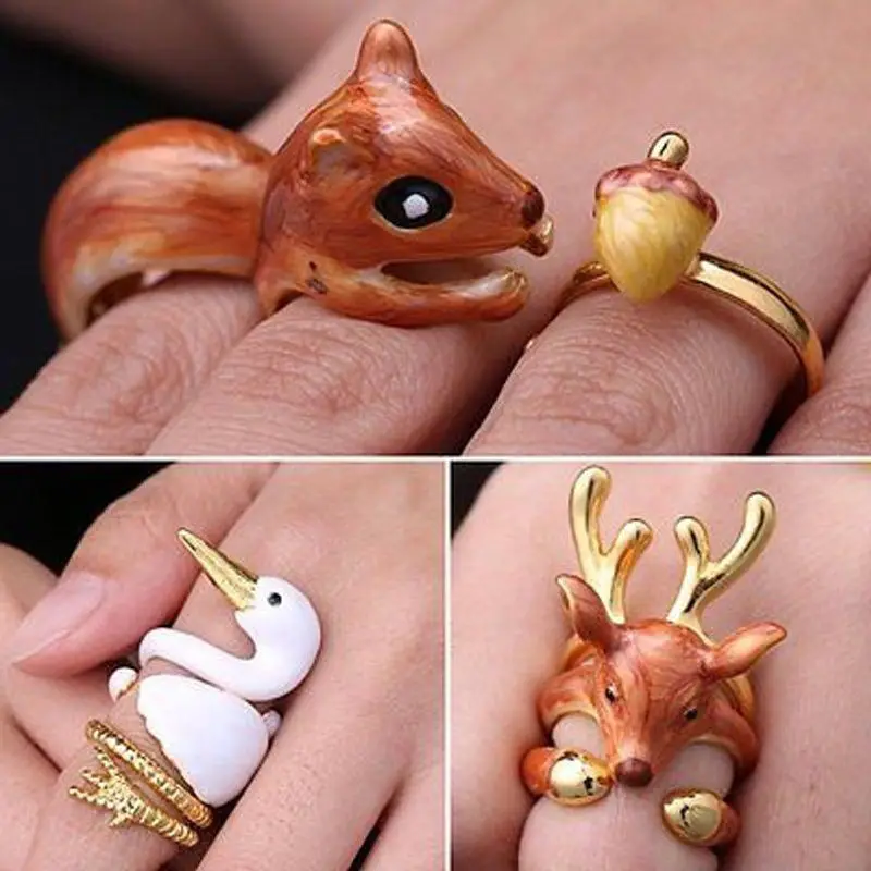 Hot Fashion 3Pcs/Set Open Rings Animal Deer Squirrel Swan Adjustable Finger Rings Party Cute Fashion Jewelry Accessories Gifts
Hot Fashion 3Pcs/Set Open Rings Animal Deer Squirrel Swan Adjustable Finger Rings Party Cute Fashion Jewelry Accessories Gifts