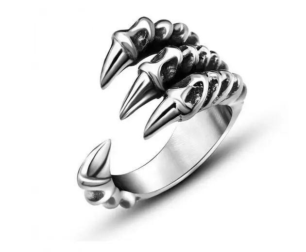 Punk Rock 316L Stainless Steel Mens Biker Rings Vintage Gothic Jewelry Silver Color Dragon Claw Ring Men
Punk Rock 316L Stainless Steel Mens Biker Rings Vintage Gothic Jewelry Silver Color Dragon Claw Ring Men