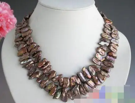 FREE SHIPPING>>>@@ > 3604 2row coffee biwa dens Freshwater cultured pearl necklace
FREE SHIPPING>>>@@ > 3604 2row coffee biwa dens Freshwater cultured pearl necklace