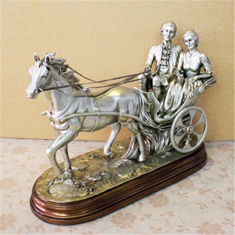 European Style Fashion Couples Horse-drawn Cart Sculpture Resin Craftwork Home Furnishing Articles G1320
European Style Fashion Couples Horse-drawn Cart Sculpture Resin Craftwork Home Furnishing Articles G1320