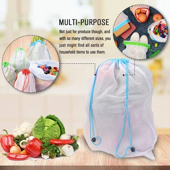 Reuable Produce Bags 12 Pack, Mesh Shopping Bags See-Through, Lightweight Strength Washable Eco Friendly with Tare Weight on T
Reuable Produce Bags 12 Pack, Mesh Shopping Bags See-Through, Lightweight Strength Washable Eco Friendly with Tare Weight on T