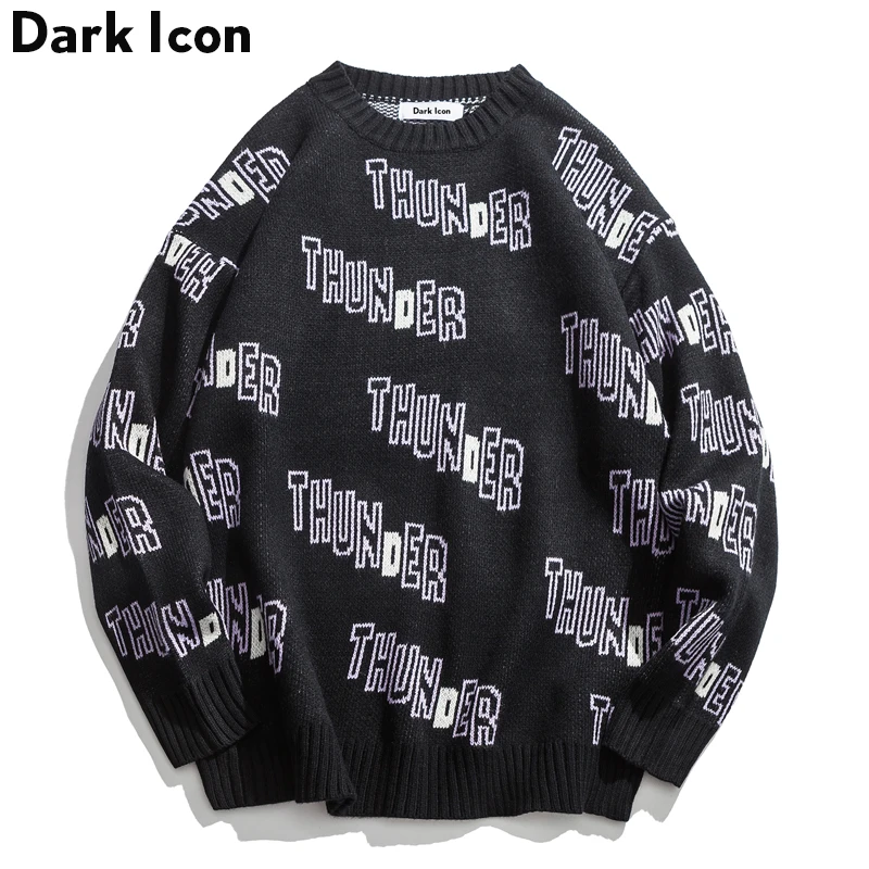 DARK ICON Full Letter Round Neck Pullover Men's Sweater 2019 Winter Oversized Sweater Men Streetwear Clothing Blue Black
DARK ICON Full Letter Round Neck Pullover Men's Sweater 2019 Winter Oversized Sweater Men Streetwear Clothing Blue Black