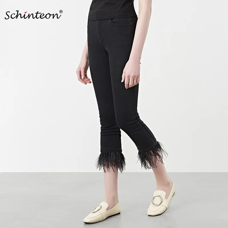 2018 Fashionable Women Europe and America Feather Denim Ankle-Length Pants High Waist Skinny Trousers
2018 Fashionable Women Europe and America Feather Denim Ankle-Length Pants High Waist Skinny Trousers
