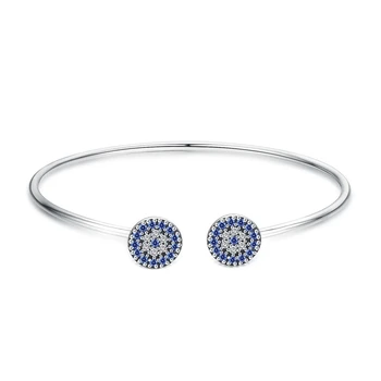 WOSTU 100% Pure 925 Sterling Silver Clear Blue CZ Lucky Eye Protection Open Size Bangle Women Bracelet Fine Jewelry Gift BKB058
WOSTU 100% Pure 925 Sterling Silver Clear Blue CZ Lucky Eye Protection Open Size Bangle Women Bracelet Fine Jewelry Gift BKB058