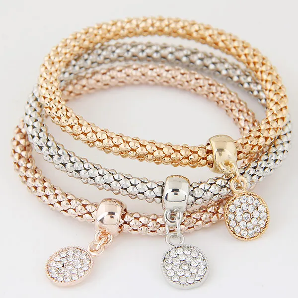 LEMOER 3Pcs Crystal Round Plate Bracelets for Women Gold Color Elastic Chain Charm Pulseras Jewelry Gifts pulseira feminina
LEMOER 3Pcs Crystal Round Plate Bracelets for Women Gold Color Elastic Chain Charm Pulseras Jewelry Gifts pulseira feminina
