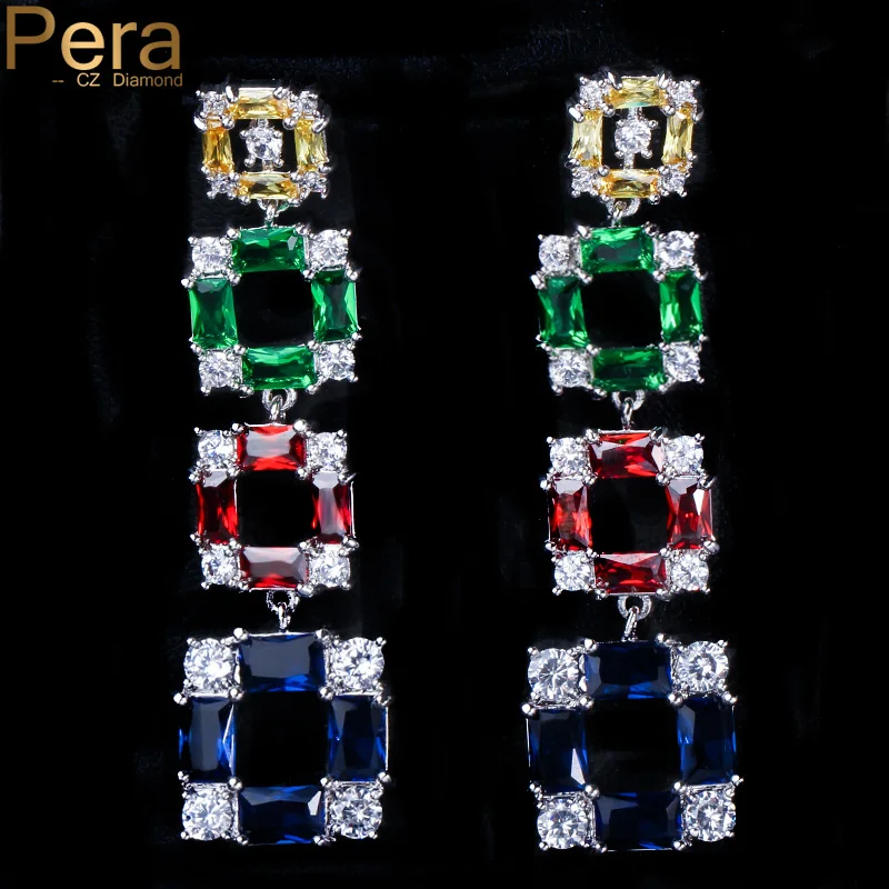 Pera High Quality Big Square Shape Yellow Green Blue Red Crystal Sterling Silver 925 Long Dangle Earrings For Women Party E156
Pera High Quality Big Square Shape Yellow Green Blue Red Crystal Sterling Silver 925 Long Dangle Earrings For Women Party E156