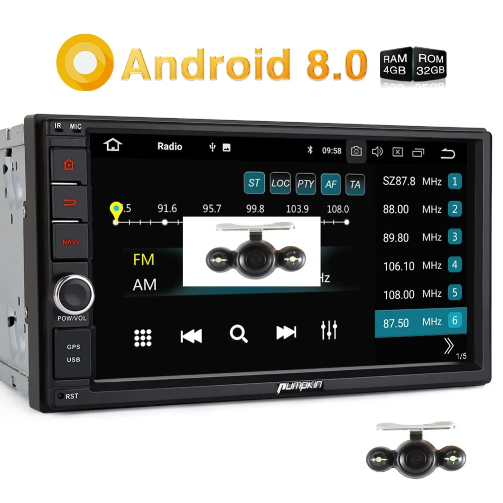 Pumpkin Octa Core Android 8.0 Car Radio 2 Din 7'' Universal Car Stereo GPS 4GB RAM 32GB ROM Wifi 4G Radio Audio Player NO DVD
Pumpkin Octa Core Android 8.0 Car Radio 2 Din 7'' Universal Car Stereo GPS 4GB RAM 32GB ROM Wifi 4G Radio Audio Player NO DVD