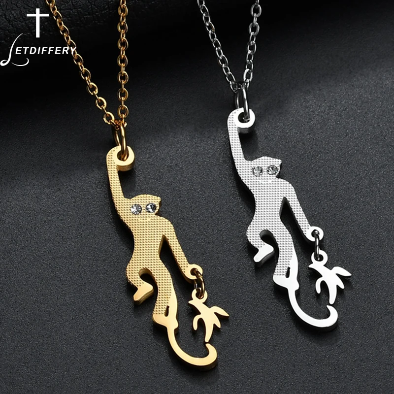 Letdiffery New Arrival Animal Monkey Banana Pendant Stainless Steel Gold Color Chain Necklace For Women Children Gift
Letdiffery New Arrival Animal Monkey Banana Pendant Stainless Steel Gold Color Chain Necklace For Women Children Gift