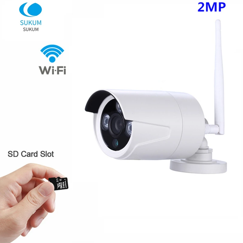 Surveillance Cameras with WIFI Outdoor 2MP ONVIF XMEye APP Waterproof IR Night Vision Wireless Camera With TF Card Slot
Surveillance Cameras with WIFI Outdoor 2MP ONVIF XMEye APP Waterproof IR Night Vision Wireless Camera With TF Card Slot