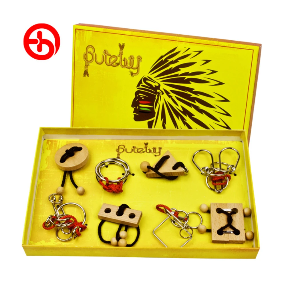 8Pcs/setPuzzle ring unlocking Kong Mingsuo toy Boutique knot eight-piece toys for boys and adult educational toys E26
8Pcs/setPuzzle ring unlocking Kong Mingsuo toy Boutique knot eight-piece toys for boys and adult educational toys E26