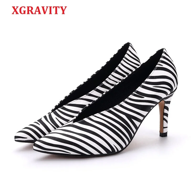 XGRAVITY European Design Sexy Women Black White Zebra Skin Lady Fashion Thin Heel Shoes V Design Party Lady Point Toe Shoes A265
XGRAVITY European Design Sexy Women Black White Zebra Skin Lady Fashion Thin Heel Shoes V Design Party Lady Point Toe Shoes A265