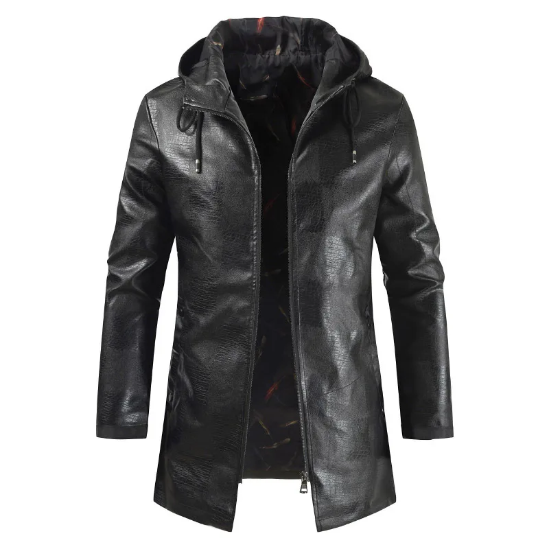 Male Long Jacket 2019 Spring New PU Leather Matching Color Plaid Casual Men's Long-sleeved Hooded PU Leather Jacket Outcoat
Male Long Jacket 2019 Spring New PU Leather Matching Color Plaid Casual Men's Long-sleeved Hooded PU Leather Jacket Outcoat