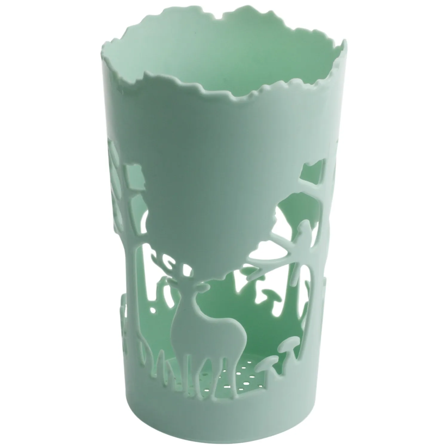 Nice Table Pen Holder desk organizer Plastic Pencil Holder Deer Forests Hollowing Pattern For School Home Office Height 15cm 
Nice Table Pen Holder desk organizer Plastic Pencil Holder Deer Forests Hollowing Pattern For School Home Office Height 15cm