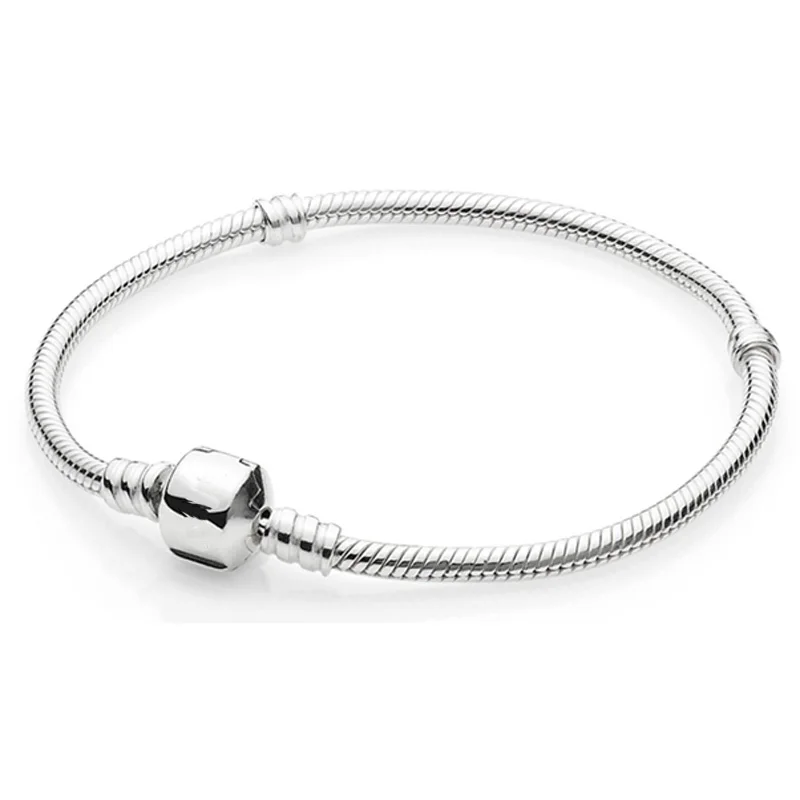 Silver Plated Bracelet for Women Barrel Clasp Snake Chain Barrel Signature Bangle Fine Jewelry fit Lady Bead Charm Pendant
Silver Plated Bracelet for Women Barrel Clasp Snake Chain Barrel Signature Bangle Fine Jewelry fit Lady Bead Charm Pendant