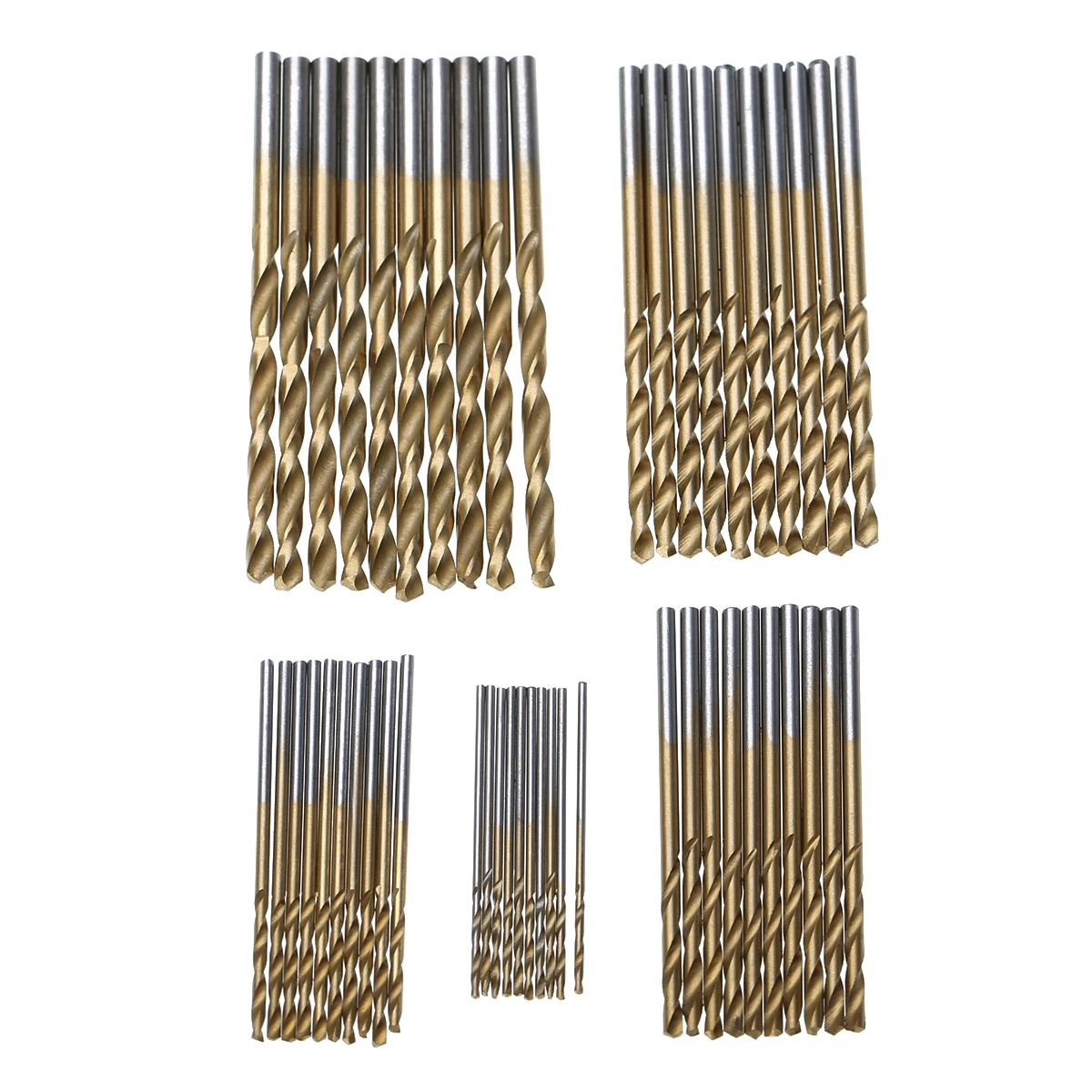 DWZ 50pcs 1/1.5/2/2.5/3mm HSS High Speed Steel Extractor Drill Bit Titanium Coated