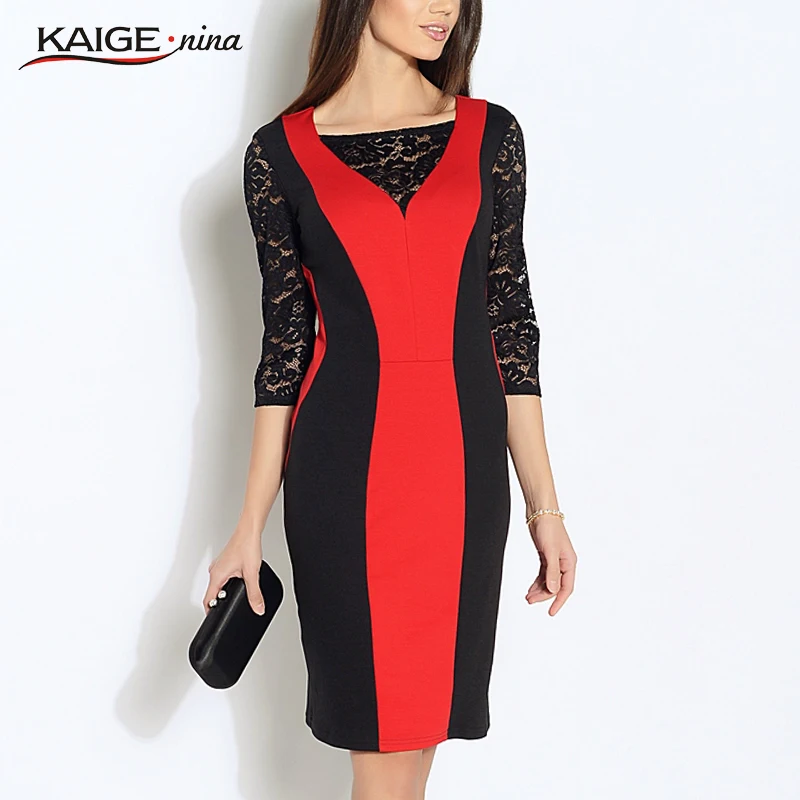 Kaige.Nina Women's Lace Dress w/ Half Sleeve